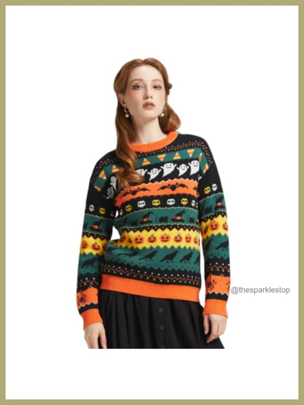 100% Cotton Fair Isle Halloween Knit Pullover Sweater